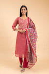 Rani Chanderi Cotton Readymade Suit And Pant With Chanderi Cotton Dupatta