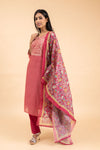 Rani Chanderi Cotton Readymade Suit And Pant With Chanderi Cotton Dupatta