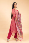 Rani Chanderi Cotton Readymade Suit And Pant With Chanderi Cotton Dupatta