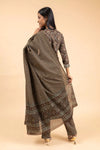 Brown Cotton Readymade Suit And Pant With Cotton Dupatta