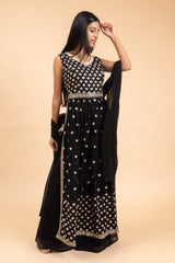 Georgette Kurti And Palazzo With Georgette Dupatta