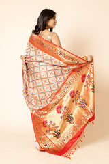 Tussar Tussar Banarasi Woven Zari Saree With Unstitched Blouse