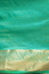 Emrl Green Banarasi Woven Zari Saree With Unstitched Blouse