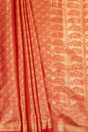 Red South Indian Silk Woven Zari Saree With Unstitched Blouse