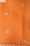 Peach Chanderi Cotton Unstitched Suit With Georgette Dupatta