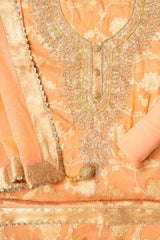 Organza Embroidered Unstitched Suit With Dupatta