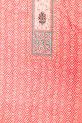 Coral Patola Printed Cotton Unstitched Suit With Dupatta