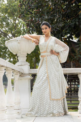 Georgette Lehenga Set And Net Dupatta With Readymade Blouse