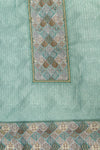 Sky Blue Cotton Embroidered Unstitched Suit With Dupatta