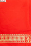 Red Banarasi Woven Zari Saree With Unstitched Blouse