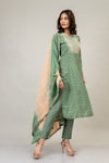 Pista Cotton Readymade Suit And Pant With Cotton Dupatta