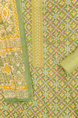 Patola Printed Cotton Unstitched Suit With Dupatta