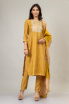 Mustard Cotton Readymade Suit And Pant With Cotton Dupatta