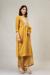 Mustard Cotton Readymade Suit And Pant With Cotton Dupatta