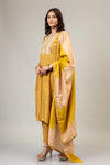 Mustard Cotton Readymade Suit And Pant With Cotton Dupatta