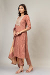 Onion Cotton Readymade Suit And Pant With Cotton Dupatta