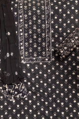 Cotton Unstitched Suit With Chiffon Dupatta