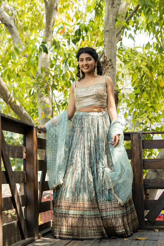 Dolna Lehenga Set With Readymade Blouse (Ft:- Hrishitaa Chopra)