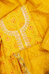 Mustard Cotton Embroidered Unstitched Suit With Dupatta