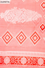 Coral Digital Printed Cotton Unstitched Suit With Dupatta