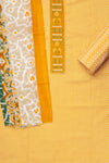 Yellow Digital Printed Cotton Unstitched Suit With Dupatta