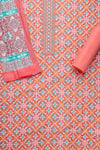 Coral Patola Printed Cotton Unstitched Suit With Dupatta