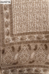 Floral Printed Cotton Unstitched Suit With Dupatta