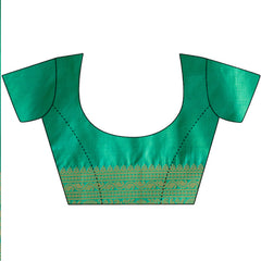 Bottle Green Kanjivaram Silk Saree With Unstitched Blouse