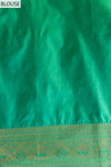 Bottle Green Kanjivaram Silk Saree With Unstitched Blouse