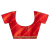 Red Georgette Swarovski Lehriya Print Saree With Unstitched Blouse