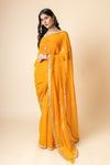 Georgette Swarovski Saree With Leheriya Print