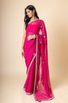 Georgette Swarovski Saree With Leheriya Print