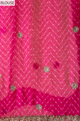 Georgette Swarovski Saree With Leheriya Print