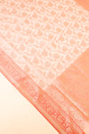 Pink Organza Banarasi Woven Zari Saree With Unstitched Blouse