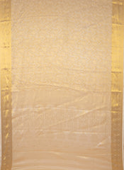 Off White South indian Silk Saree With Unstitched Blouse