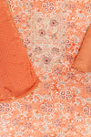 Peach Cotton Unstitched Suit With Chiffon Dupatta