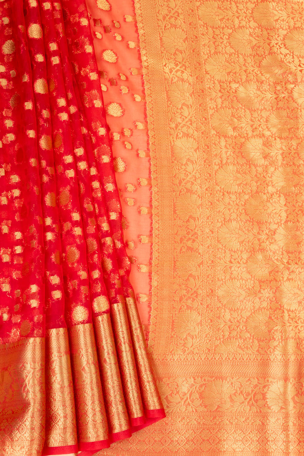 Panna Saree-Organza Banarasi Woven Zari Saree