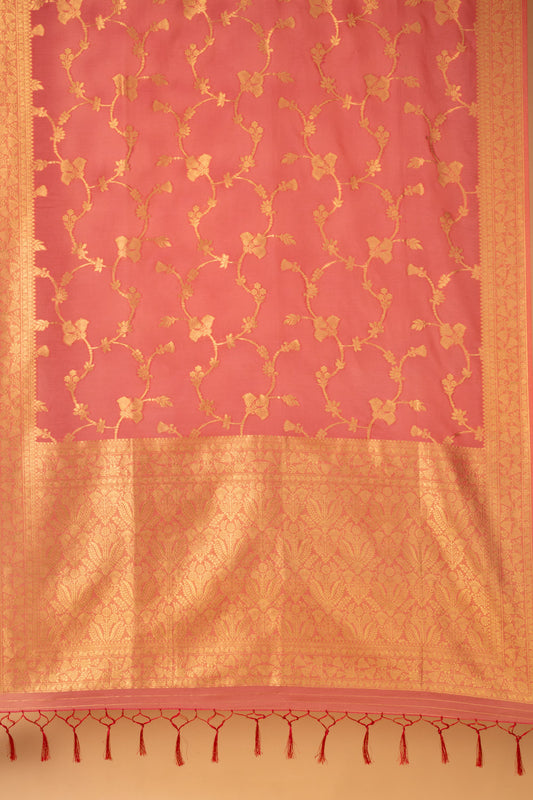 Rani Chanderi Cotton Saree With Unstitched Blouse