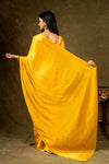 Mango Gold South India Silk Saree With Unstitched Blouse