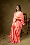 Gajari Woven Zari South Indian Silk Saree With Unstitched Blouse