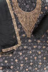 Cotton Unstitched Suit With Chiffon Dupatta