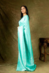 Tea-green South Indian Silk Saree With Unstitched Blouse