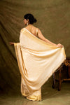 Off White South Indian Silk Saree With Unstitched Blouse