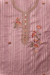 Peach Floral Printed Cotton Unstitched Suit With Dupatta