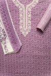 Mauve Digital Printed Cotton Unstitched Suit With Dupatta