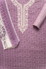 Mauve Digital Printed Cotton Unstitched Suit With Dupatta