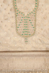 Tussar Tissue Unstitched Suit With Organza Dupatta