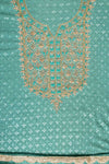 Mint Green Georgette Unstitched Suit With Organza Dupatta