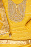 Mango Gold Georgette Unstitched Suit With Organza Dupatta