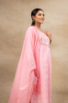 Peach Cotton Readymade Suit And Pant With Cotton Dupatta